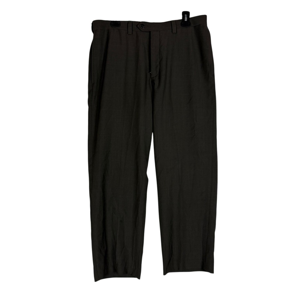 Haggar Dress Pants Mens 34x29 Brown Regular Fit Polyester Repreve Office Work